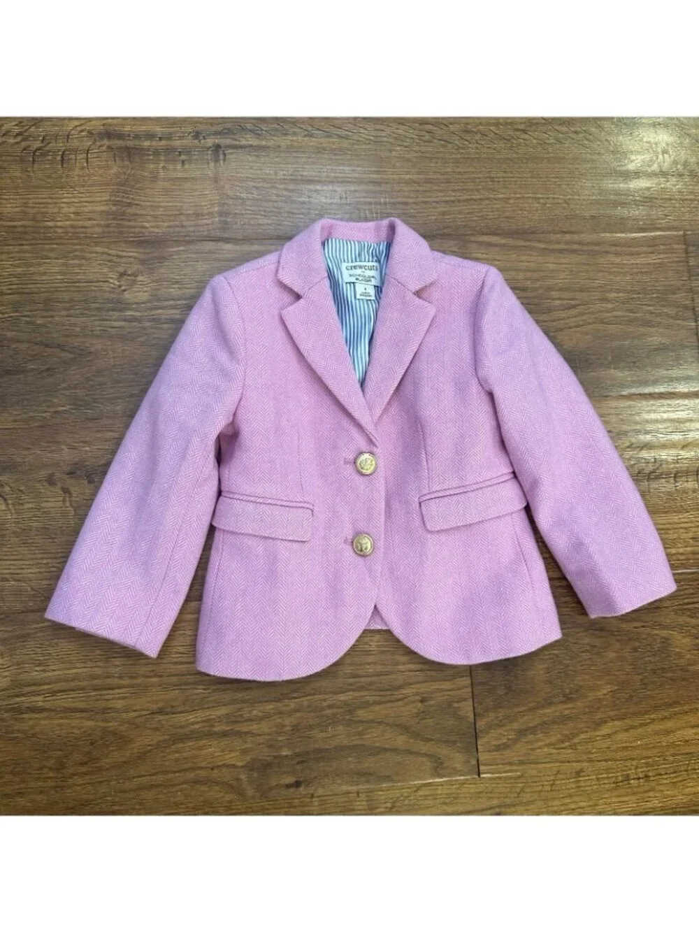 J.Crew Crewcuts Girls' schoolgirl blazer in pink ivory